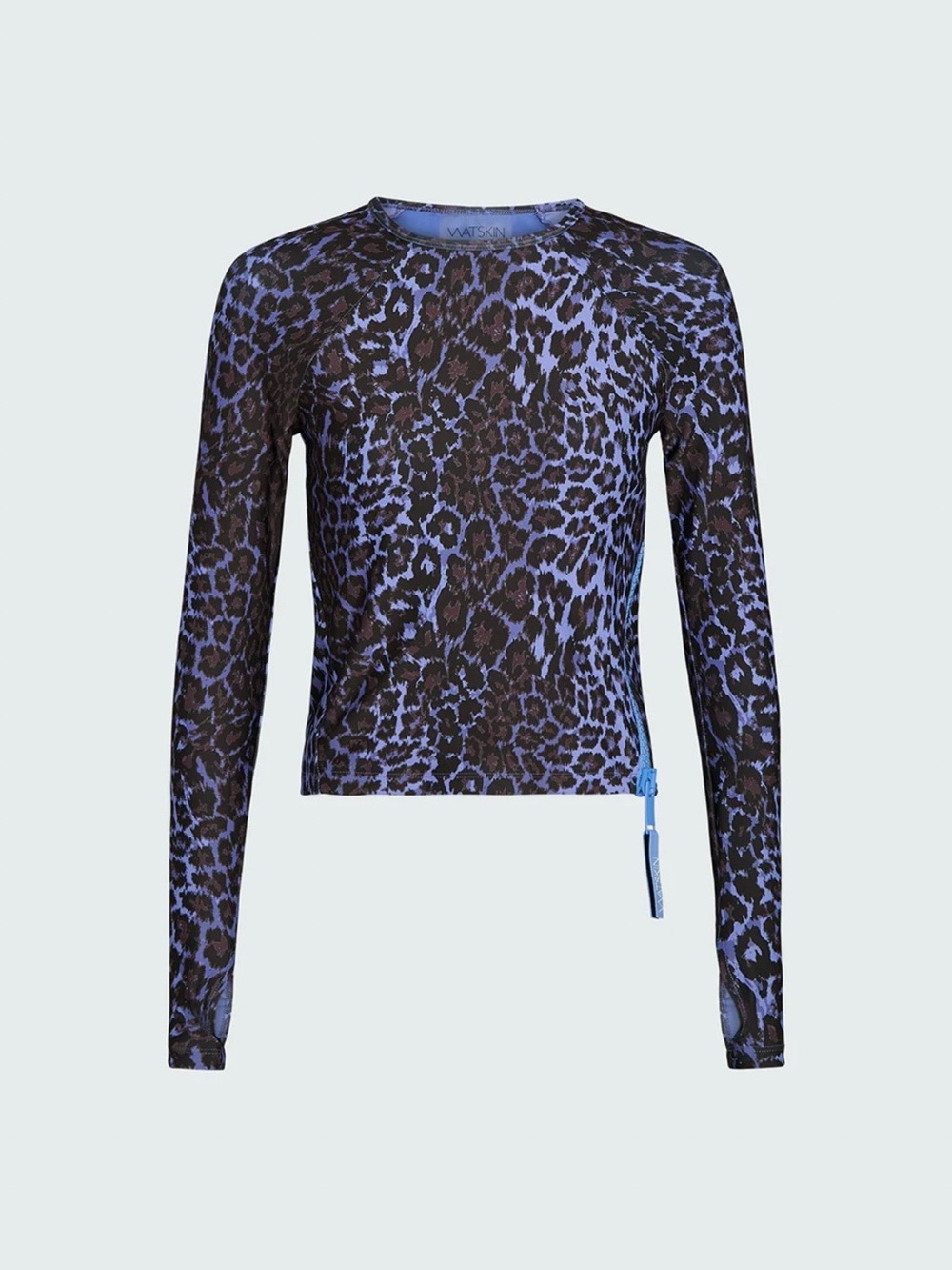 Watskin Sasha Long-Sleeve Tee in Blue Leopard - Picture 7 of 11